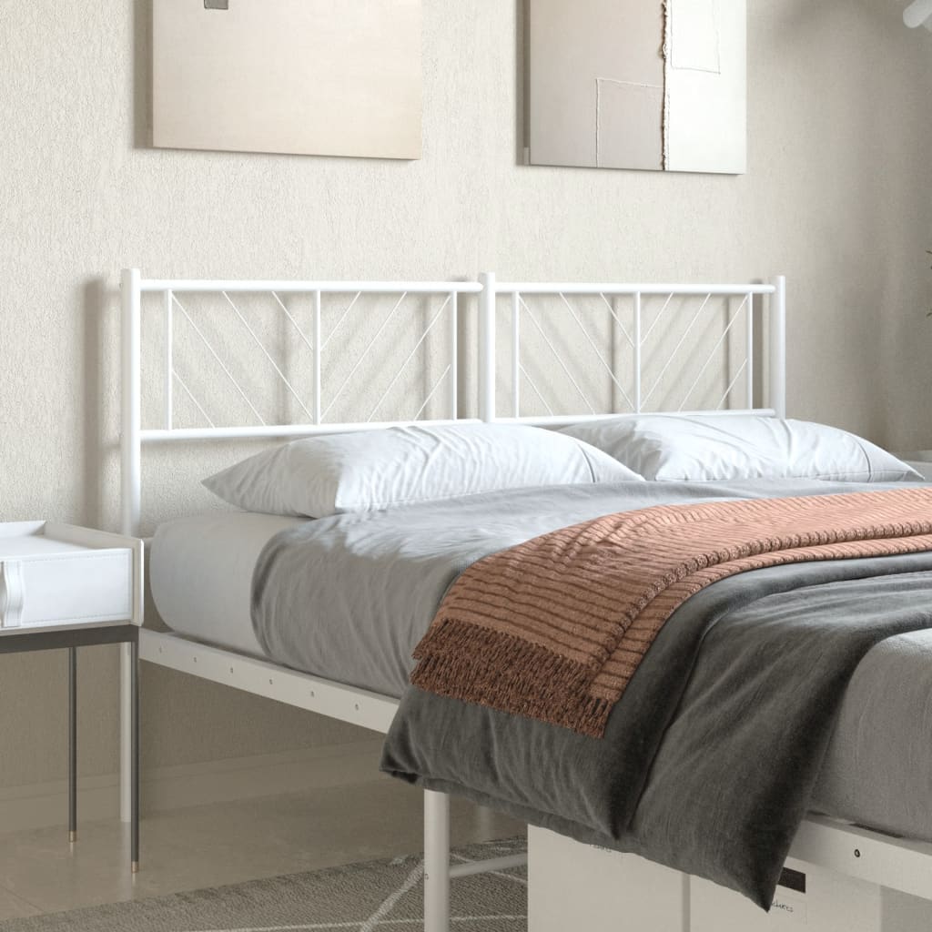 Tăblie de pat metalică, alb, 140 cm - Lando