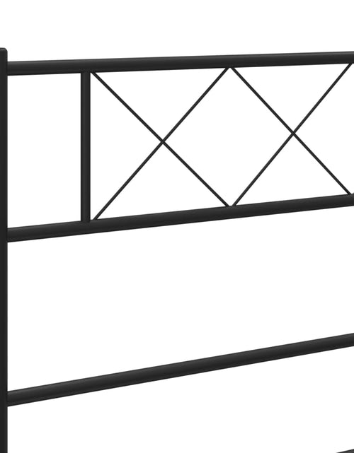 Загрузите изображение в средство просмотра галереи, Cadru de pat din metal cu tăblie, negru, 100x200 cm - Lando
