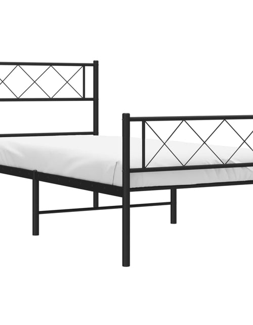 Încărcați imaginea în vizualizatorul Galerie, Cadru pat metalic cu tăblii de cap/picioare, negru, 80x200 cm - Lando
