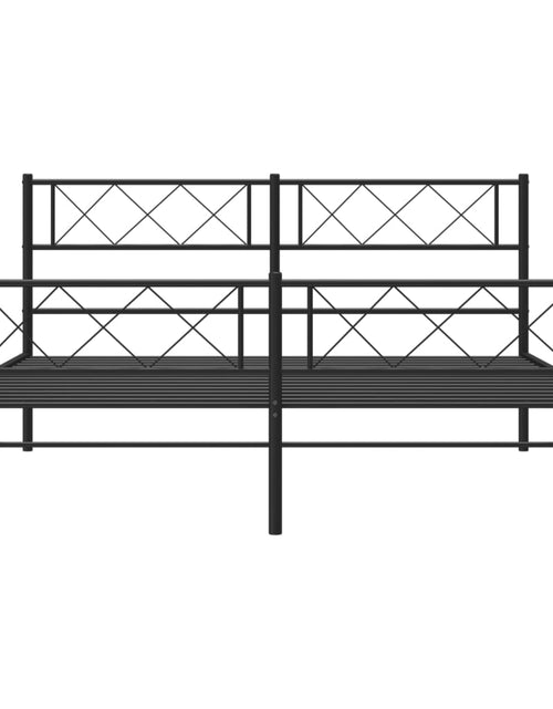 Încărcați imaginea în vizualizatorul Galerie, Cadru pat metalic cu tăblie de cap/picioare, negru, 140x190 cm - Lando
