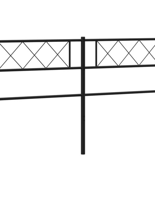Încărcați imaginea în vizualizatorul Galerie, Tăblie de pat metalică, negru, 180 cm - Lando
