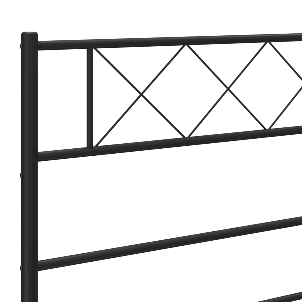 Tăblie de pat metalică, negru, 180 cm - Lando