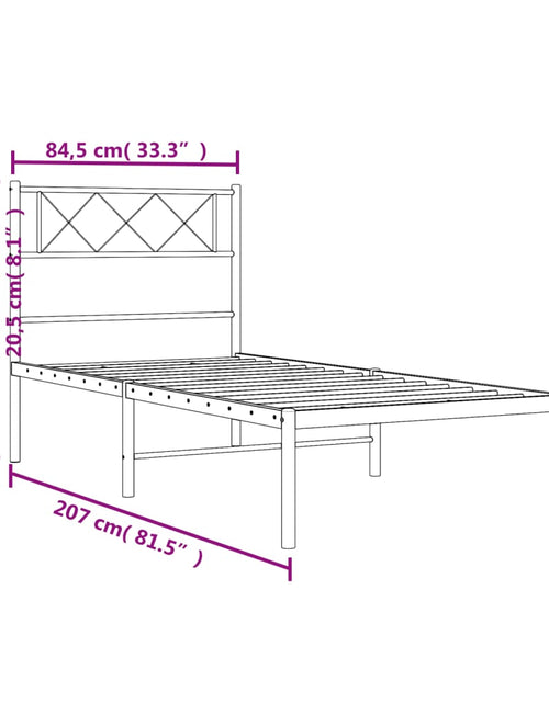 Загрузите изображение в средство просмотра галереи, Cadru de pat metalic cu tăblie, alb, 80x200 cm - Lando

