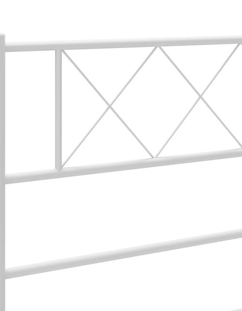 Загрузите изображение в средство просмотра галереи, Cadru de pat metalic cu tăblie, alb, 90x190 cm - Lando
