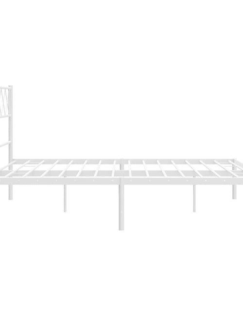 Загрузите изображение в средство просмотра галереи, Cadru de pat metalic cu tăblie, alb, 140x200 cm - Lando
