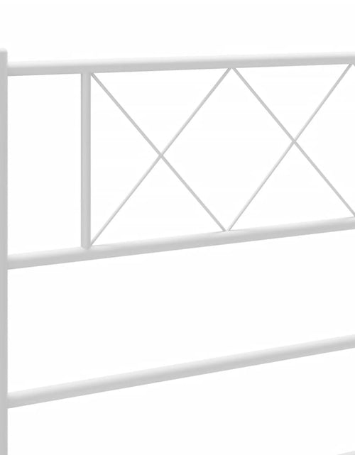 Загрузите изображение в средство просмотра галереи, Cadru de pat metalic cu tăblie, alb, 183x213 cm - Lando
