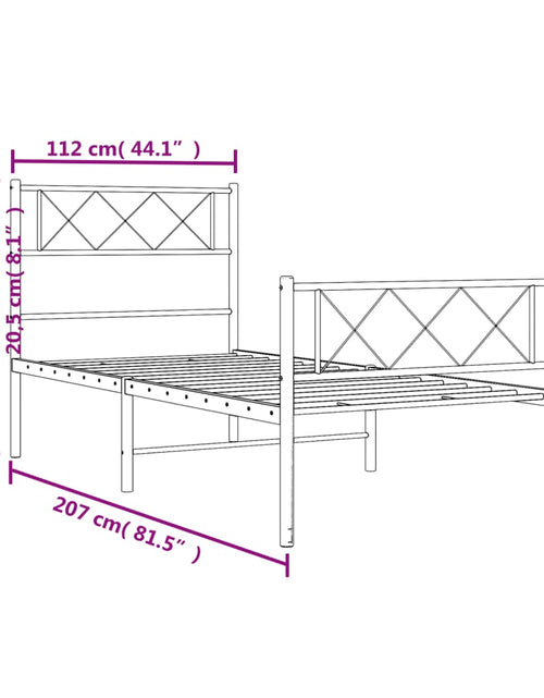 Загрузите изображение в средство просмотра галереи, Cadru de pat metalic cu tăblie de cap/picioare, alb, 107x203 cm - Lando
