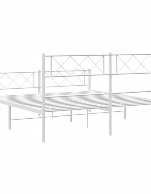 Загрузите изображение в средство просмотра галереи, Cadru de pat metalic cu tăblie, alb, 140x200 cm - Lando
