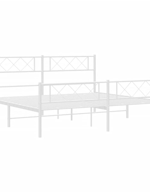 Загрузите изображение в средство просмотра галереи, Cadru de pat metalic cu tăblie de cap/picioare, alb, 180x200 cm - Lando
