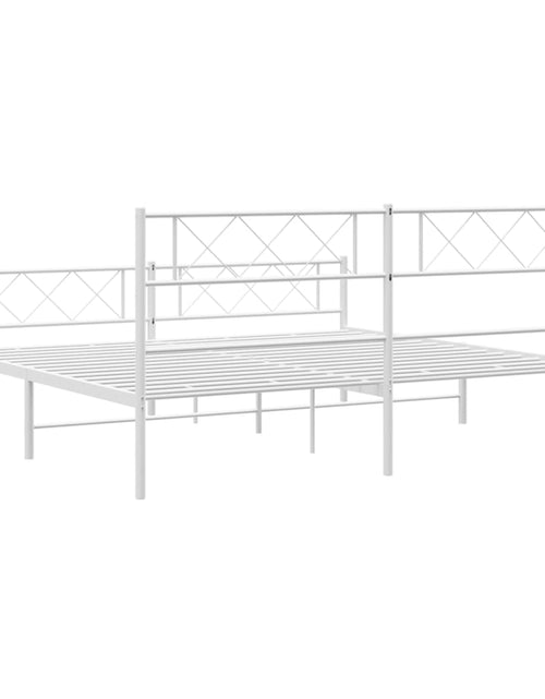 Încărcați imaginea în vizualizatorul Galerie, Cadru de pat metalic cu tăblie de cap/picioare, alb, 180x200 cm - Lando
