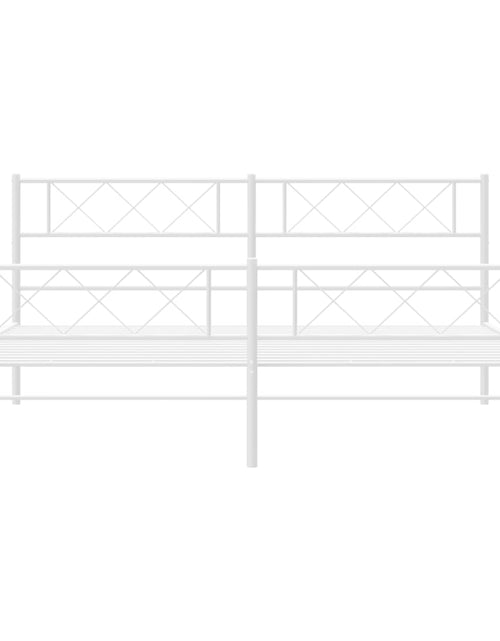 Загрузите изображение в средство просмотра галереи, Cadru de pat metalic cu tăblie de cap/picioare, alb, 183x213 cm - Lando
