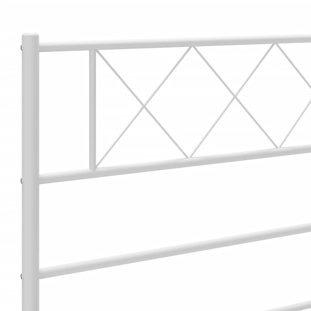 Tăblie de pat metalică, alb, 135 cm - Lando