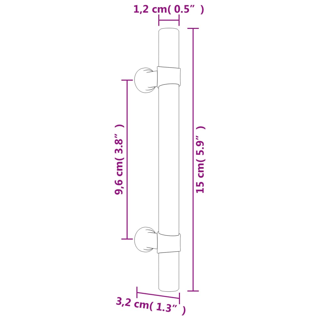 Mânere de dulap, 10 buc., bronz, 96 mm, oțel inoxidabil - Lando