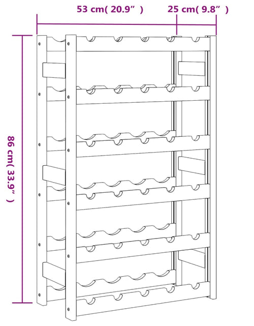 Загрузите изображение в средство просмотра галереи, Suport sticle de vin, 30 sticle, maro, lemn masiv de pin - Lando
