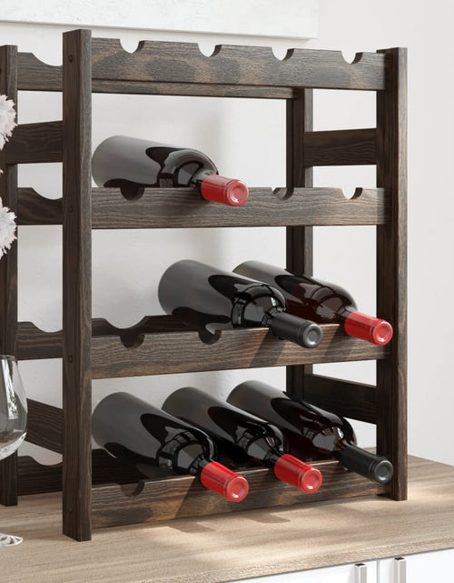 Încărcați imaginea în vizualizatorul Galerie, Suport sticle de vin, 16 sticle, negru, lemn masiv de pin - Lando
