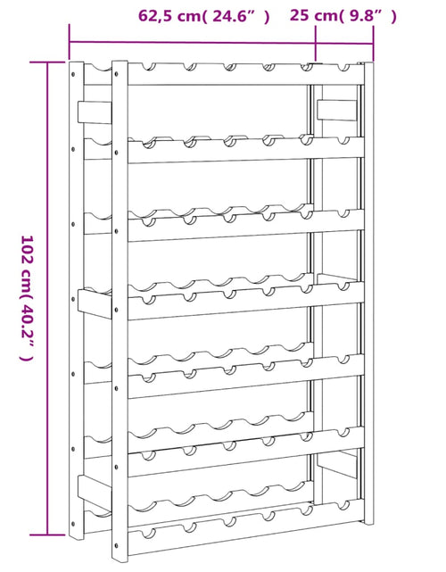 Încărcați imaginea în vizualizatorul Galerie, Suport sticle de vin, 42 sticle, negru, lemn masiv de pin - Lando
