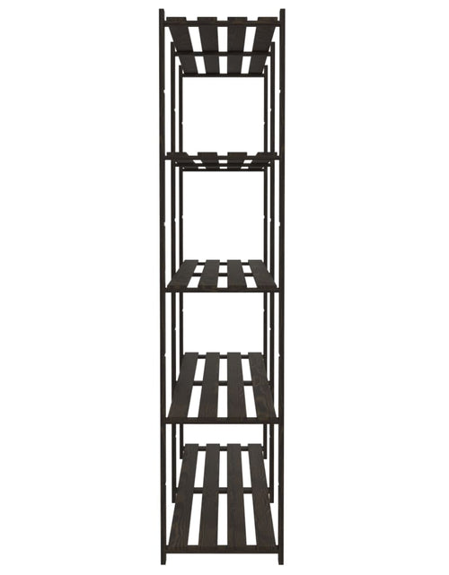 Загрузите изображение в средство просмотра галереи, Suport depozitare 5 niveluri negru 170x38x170 cm lemn masiv pin - Lando
