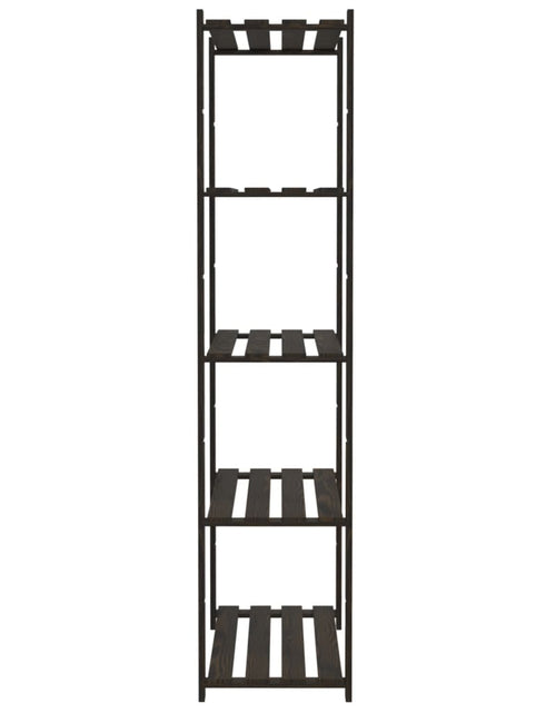 Încărcați imaginea în vizualizatorul Galerie, Suport depozitare 5 niveluri negru 80x38x170 cm lemn masiv pin - Lando
