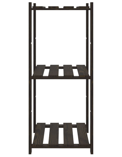 Загрузите изображение в средство просмотра галереи, Suport depozitare 3 niveluri, negru, 60x38x90cm, lemn masiv pin - Lando
