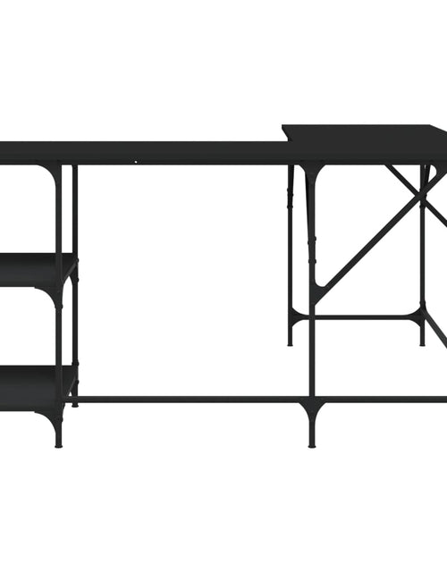 Загрузите изображение в средство просмотра галереи, Birou, negru, 139x139x75 cm, lemn prelucrat - Lando
