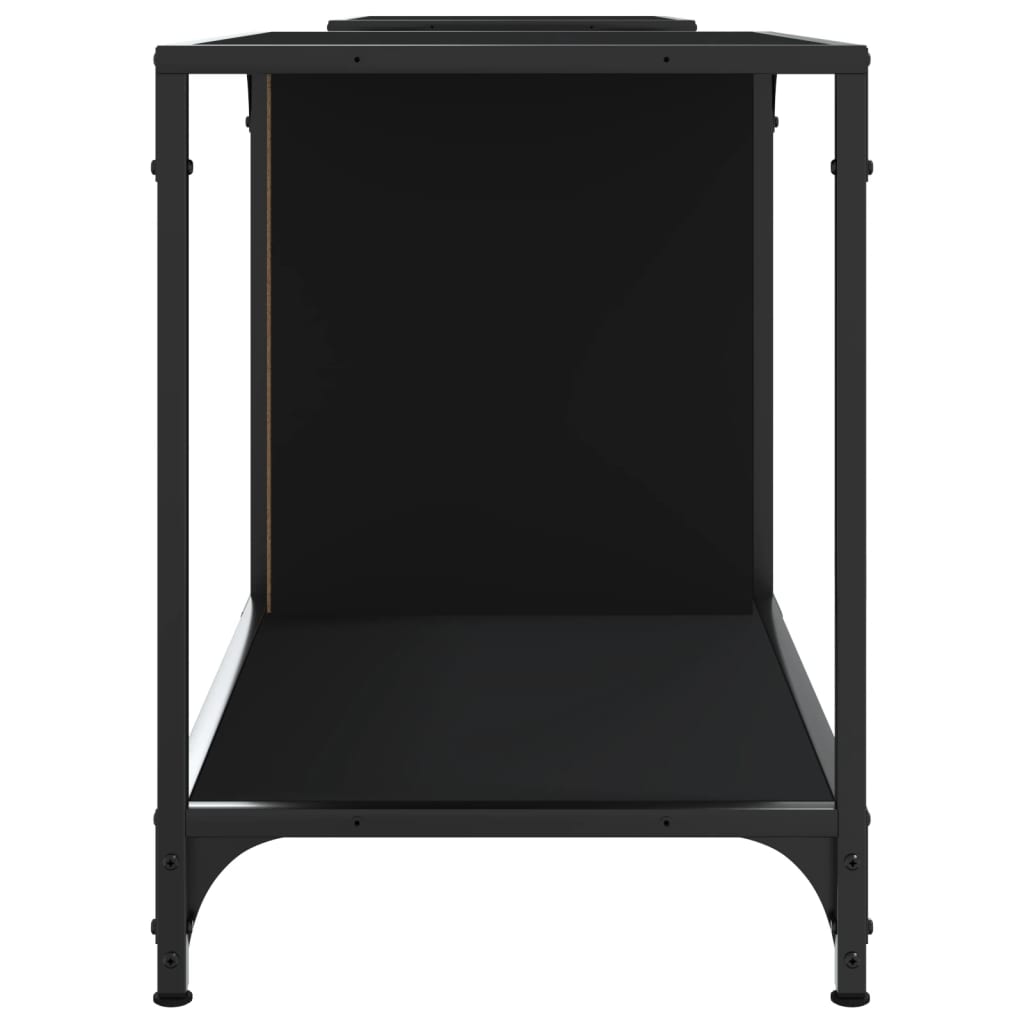 Comodă TV, negru, 203x37x50 cm, lemn prelucrat - Lando