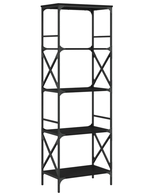 Загрузите изображение в средство просмотра галереи, Bibliotecă cu 5 niveluri, negru, 59x35x171 cm, lemn prelucrat - Lando
