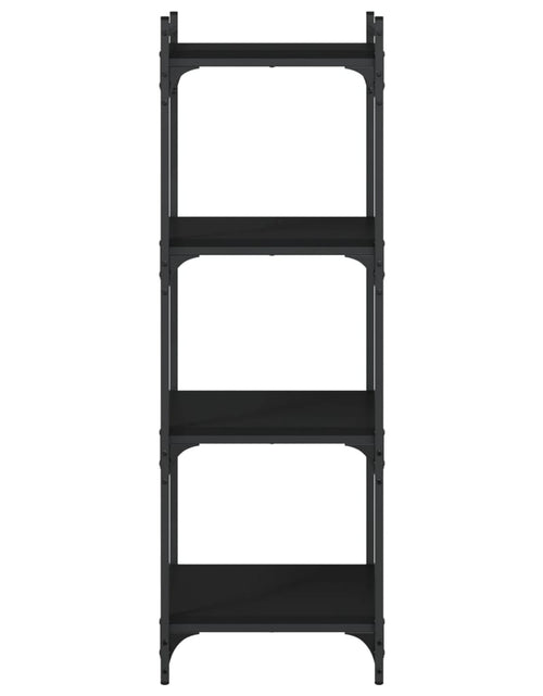 Încărcați imaginea în vizualizatorul Galerie, Bibliotecă cu 4 niveluri, negru, 40x30x120 cm, lemn prelucrat - Lando
