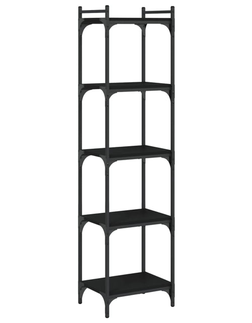 Încărcați imaginea în vizualizatorul Galerie, Bibliotecă cu 5 niveluri, negru, 40x30x154 cm, lemn prelucrat - Lando
