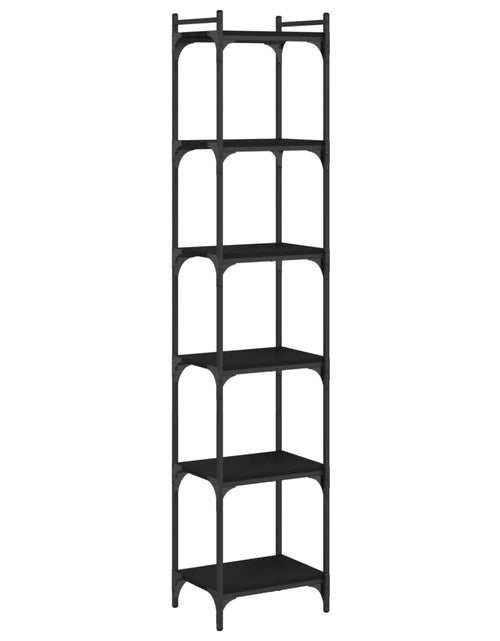 Încărcați imaginea în vizualizatorul Galerie, Bibliotecă cu 6 niveluri, negru, 40x30x188 cm, lemn prelucrat - Lando
