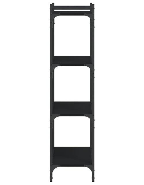 Încărcați imaginea în vizualizatorul Galerie, Bibliotecă cu 4 niveluri, negru, 60x30x120 cm, lemn prelucrat - Lando
