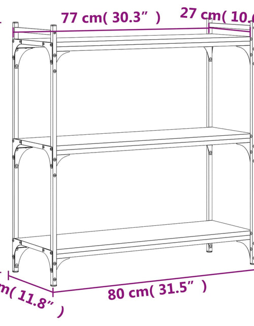 Загрузите изображение в средство просмотра галереи, Bibliotecă 3 niveluri, stejar maro 80x30x86 cm, lemn prelucrat - Lando
