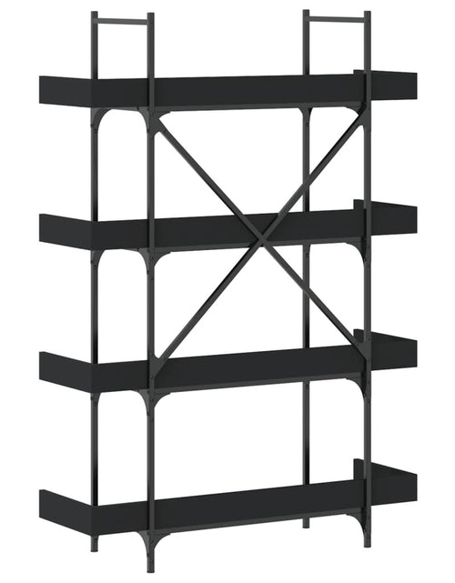 Încărcați imaginea în vizualizatorul Galerie, Bibliotecă cu 4 niveluri, negru, 100x33x145,5 cm lemn prelucrat - Lando
