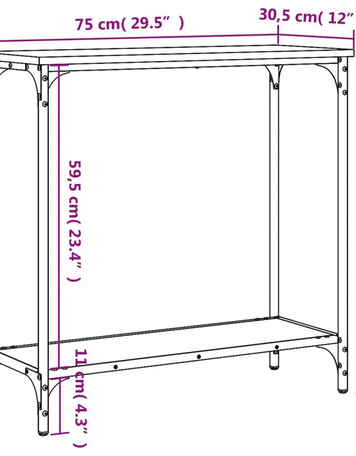 Загрузите изображение в средство просмотра галереи, Masă consolă, stejar afumat, 75x30,5x75 cm, lemn prelucrat - Lando
