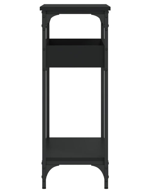 Загрузите изображение в средство просмотра галереи, Măsuță consolă cu raft, negru, 75x29x75 cm, lemn prelucrat - Lando
