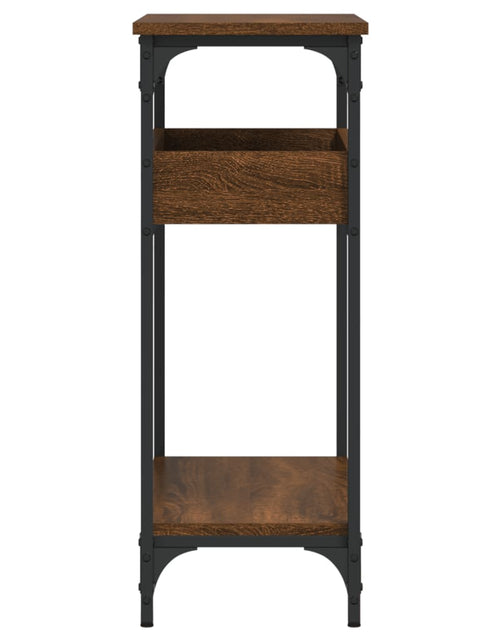Încărcați imaginea în vizualizatorul Galerie, Măsuță consolă cu raft stejar maro 75x29x75 cm lemn prelucrat - Lando
