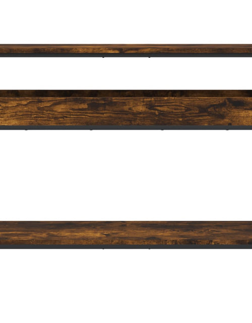 Загрузите изображение в средство просмотра галереи, Masă consolă cu raft stejar fumuriu 100x29x75 cm lemn prelucrat - Lando

