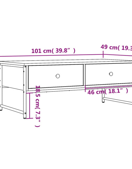 Загрузите изображение в средство просмотра галереи, Măsuță de cafea, stejar maro, 101x49x39,5 cm, lemn prelucrat - Lando
