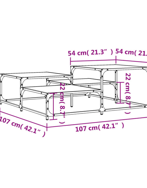 Загрузите изображение в средство просмотра галереи, Măsuță de cafea, stejar sonoma, 107x107x40 cm, lemn prelucrat - Lando
