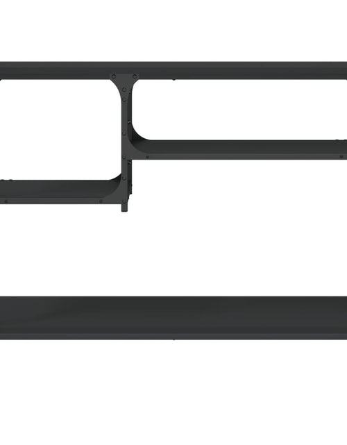 Загрузите изображение в средство просмотра галереи, Măsuță consolă cu rafturi, negru, 100x35x75 cm - Lando
