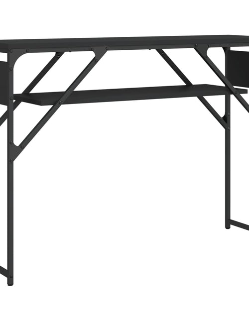 Încărcați imaginea în vizualizatorul Galerie, Măsuță consolă cu raft negru 105x30x75 cm lemn prelucrat - Lando

