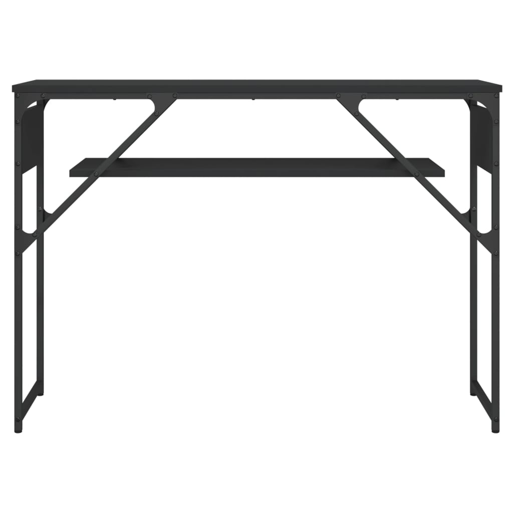 Măsuță consolă cu raft negru 105x30x75 cm lemn prelucrat - Lando