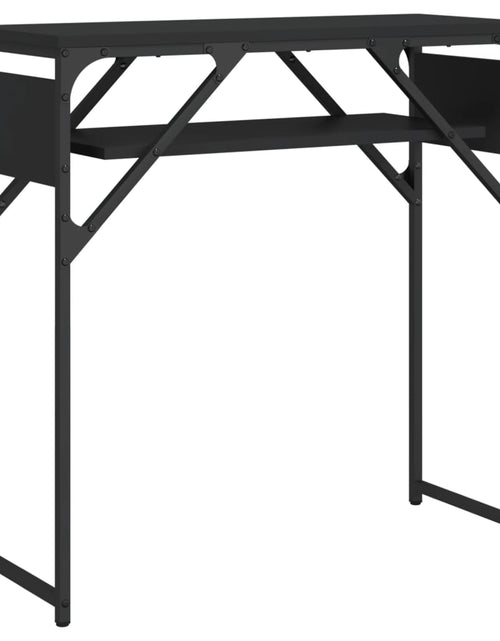 Încărcați imaginea în vizualizatorul Galerie, Măsuță consolă cu raft negru 75x30x75 cm lemn prelucrat - Lando
