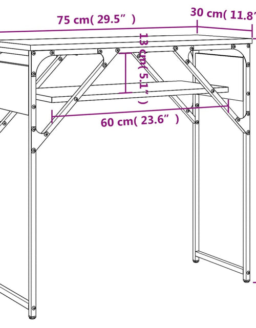 Încărcați imaginea în vizualizatorul Galerie, Măsuță consolă cu raft stejar sonoma 75x30x75 cm lemn prelucrat - Lando
