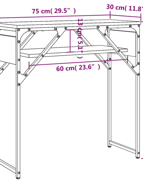 Încărcați imaginea în vizualizatorul Galerie, Măsuță consolă cu raft stejar fumuriu 75x30x75cm lemn prelucrat - Lando
