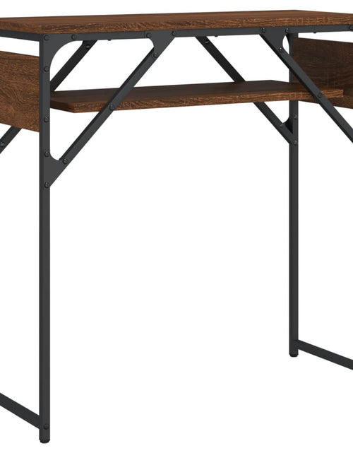 Загрузите изображение в средство просмотра галереи, Măsuță consolă cu raft stejar maro 75x30x75 cm lemn prelucrat - Lando
