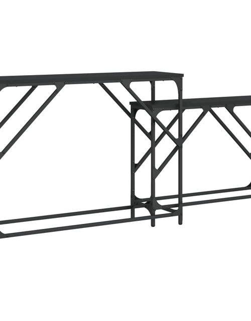 Încărcați imaginea în vizualizatorul Galerie, Măsuțe console suprapuse, 2 buc., negru, lemn prelucrat - Lando
