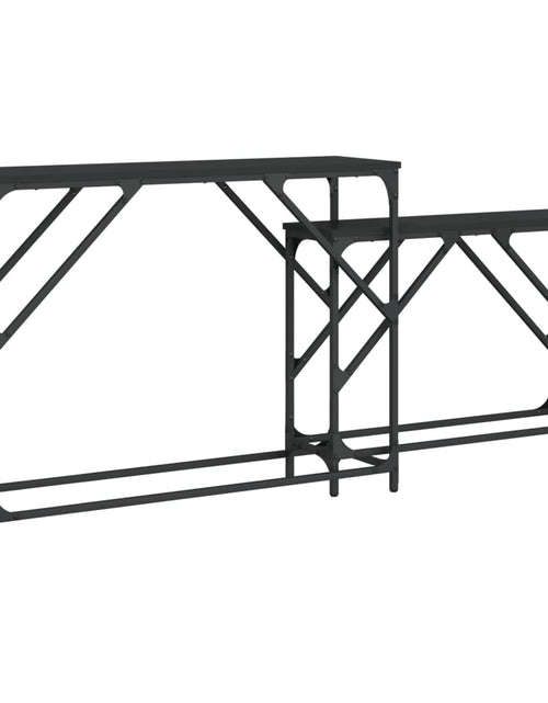 Загрузите изображение в средство просмотра галереи, Măsuțe console suprapuse, 2 buc., negru, lemn prelucrat - Lando
