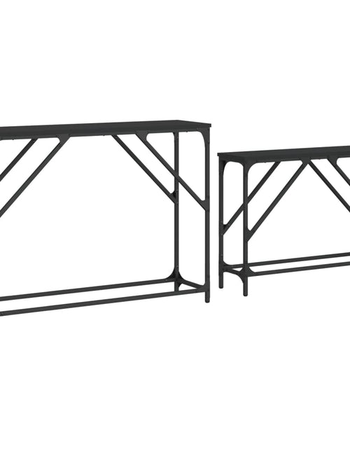 Загрузите изображение в средство просмотра галереи, Măsuțe console suprapuse, 2 buc., negru, lemn prelucrat - Lando
