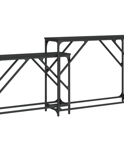 Загрузите изображение в средство просмотра галереи, Măsuțe console suprapuse, 2 buc., negru, lemn prelucrat - Lando
