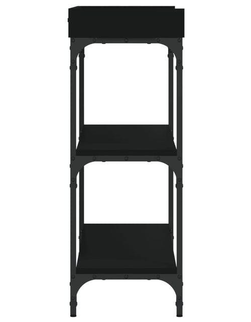 Загрузите изображение в средство просмотра галереи, Măsuță consolă cu rafturi, negru, 100x30x80 cm - Lando
